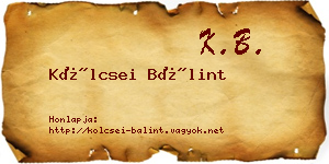 Kölcsei Bálint névjegykártya