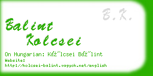 balint kolcsei business card